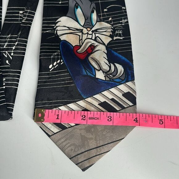 Vintage Looney Tunes Tie Bugs Bunny with Music Notes and Keyboard - Picture 3 of 7